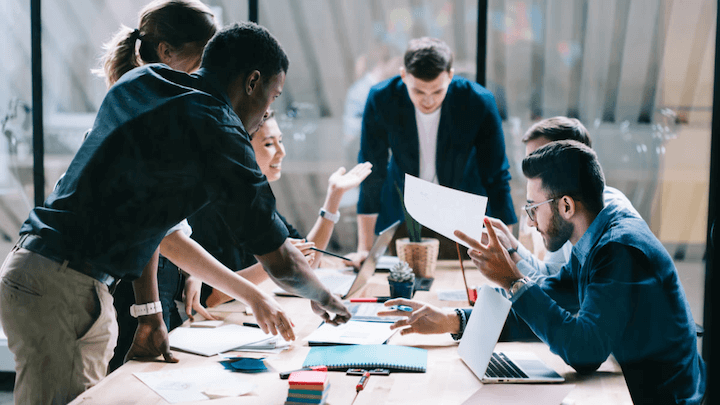 People in an office working together