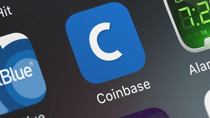 Coinbase app on someone's mobile device