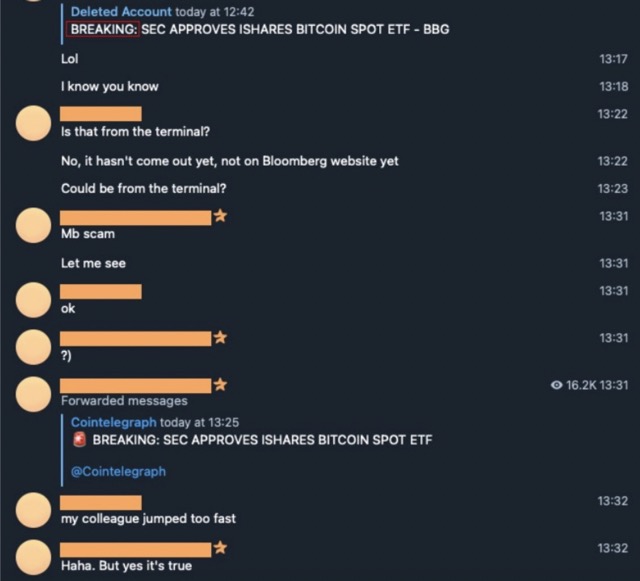 Cointelegraph editorial group's chat 